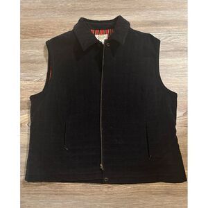 Talbots navy blue corduroy quilted zip up vest size‎ large